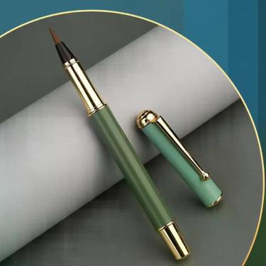 Imagem de Caneta Tinteiro Ponta Pincel Caligrafia Executiva VERDE - LUYKE