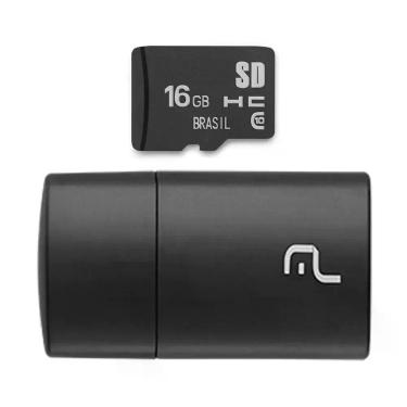 Imagem de Cartão SD 2 em 1 MC162 16GB Classe 10 para Gravação de Vídeos em HD e FULL HD Multilaser