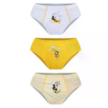 Imagem de Kit 3 Cueca Slip Mickey Lupo Algodão Infantil 111-089, Sortido 0938, G