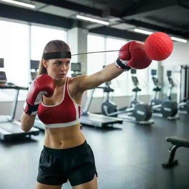 Imagem de Bola De Boxe Treinamento Para Reflexo Com Faixa De Cabeça - Genérica