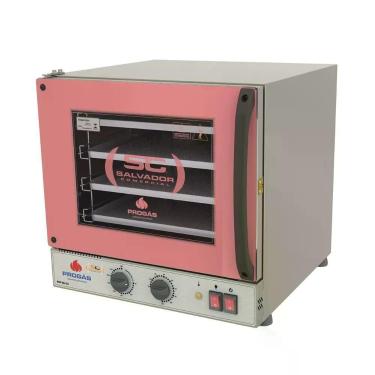Imagem de Forno Turbo Elétrico Progás Elétrica PRP-004 em Aço Inox com 4 Assadeiras Fast Oven Rosa 220V