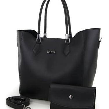 Imagem de Bolsa Sacola Transversal e Necessarie Retta (Preta)