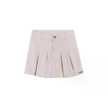 Imagem de Saia Infantil Plissada Sarja Colorittá Off White, 14, Off white