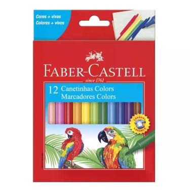 Imagem de Canetinha hidrográfica faber-castell 12 cores tinta lavável