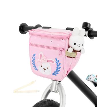 Imagem de Cesta de bicicleta infantil ANZOME Pink Rabbit 20x13x18 cm