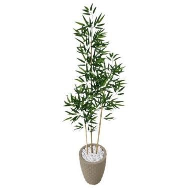 Imagem de Bambu Artificial 150cm Grande Pedras Vaso Decorativo(3D Preto)