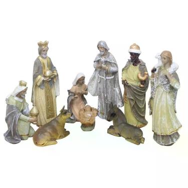 Imagem de Decoração Enfeite Natal Presépio Natalino Resina 9 Peças