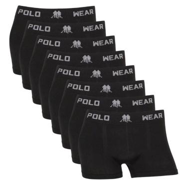 Imagem de Kit 8 cueca infantil polo wear, 8 preto, P