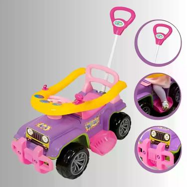 Imagem de Jip Infantil Roxo 3 em 1 Brinquedo Para Crianças a Partir de 9 Meses, 
