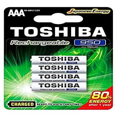 Imagem de Pilha Recarregável AAA 1,2V 950mAh TNH3GAE TOSHIBA (Cartela com 4 unid.)