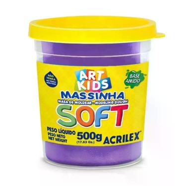 Imagem de Massinha para Modelar Escolar Acrilex Soft 500G Pote 1 Unidade Violeta