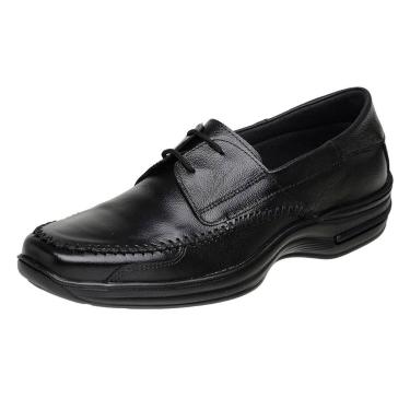 Imagem de Sapato Masculino De Couro Ortopédico Solado Costurado Bico Redondo SLZ