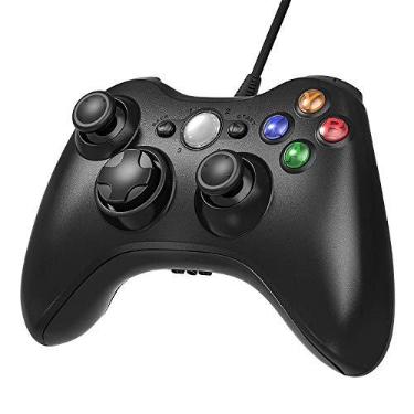 Imagem de Controle Xbox 360, controlador com fio USB para Xbox 360 console de jogos e PC Windows, Joystick gamepad para Xbox 360 fino, preto