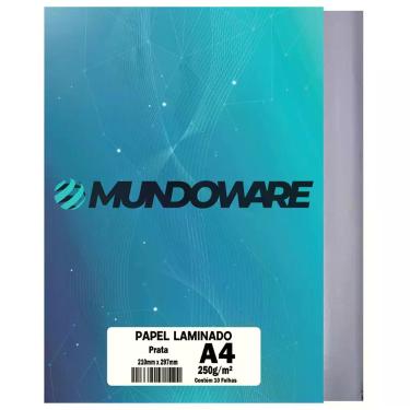 Imagem de Papel Laminado A4 250g Mundoware Lamicote para Artesanato Decorações E