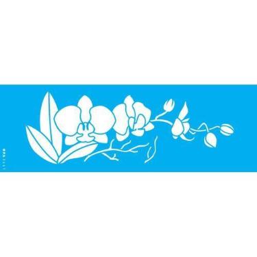 Imagem de Stencil Opa 10 x 30 cm - Flores Orquidea Phalaenopsis - 3461 - Opa Cri