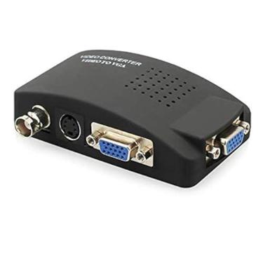 Imagem de Wiistar Adaptador conversor de vídeo BNC para VGA S-Video VGA composto entrada de PC para saída de monitor VGA para DVR DVD PC TV Monitor