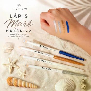 Imagem de Lápis Delineador Maré Metálica Azul MiaMake  Brilho Intenso, Olhar Pod