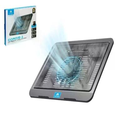Imagem de Suporte Notebook Cooler Gamer Led Ergonomico Base Refrigerado Ventilador Silencioso Usb Preto