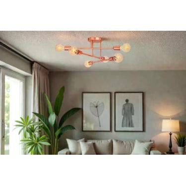 Imagem de Luminária de Teto Aranha Plafon Lustre Sputnik 6 Braços Dubai Industri