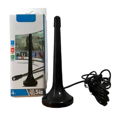 Imagem de Antena Digital Interna Amplificada Hdtv/uhf/vhf Cabo 5 Metros