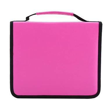 Imagem de Estojo para lápis de 120 slots, estojo para caneta de tecido de couro PU de grande capacidade com zíper bolsa para caneta (preto)