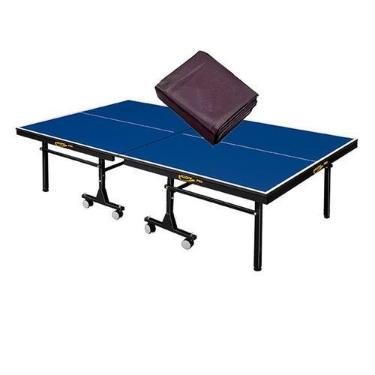 Imagem de MESA DE PING PONG MDF 25mm C/ RODAS E PAREDÃO 1008 KLOPF + Capa Imperm
