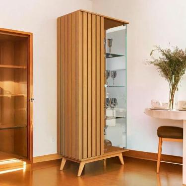 Imagem de Cristaleira Moderna Açaí Ripada Nature Jb Móveis