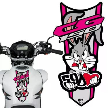 Imagem de Adesivo Faixa Gravata Sem Resina Moto Cg 150/160 Pernalonga Rosa Cor Cg 150