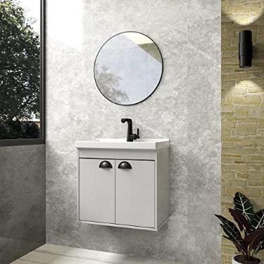 Imagem de RIVERZZA Gabinete Armario para Banheiro 100% MDF com Cuba - Siena Lineo 50cm