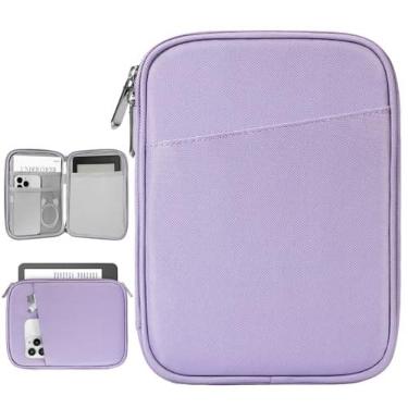 Imagem de Vinabilia 6-7 Inch Sleeve Case for Kindle and eReader Grey Purple | Protective Carrying Case for 7" Kindle Paperwhite & Kindle Colorsoft, 6" Kindle, 6" Kobo Clara BW/Colour, Kobo Libra Colour