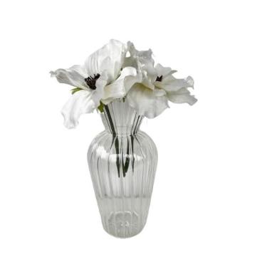 Imagem de Vaso transparente de vidro com planta artificial