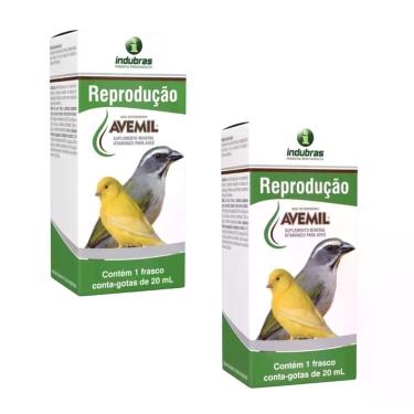 Imagem de 2 Avemil Reprodução 20ml Indubras Suplemento Vitamínico Pássaros e Ave