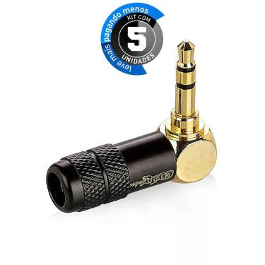 Imagem de Kit com 5 Conector P2 90 graus Linha Gold - CIRILO CABOS