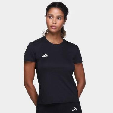 Imagem de Camiseta Adidas Adizero Essential Feminina, Preto, Branco, G