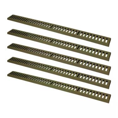 Imagem de Kit 5 Ralo Grelha Linear com Caixilho em Alumínio Fendi 10x100cm GDA Industria e Distribuidora de Fundidos Modelo