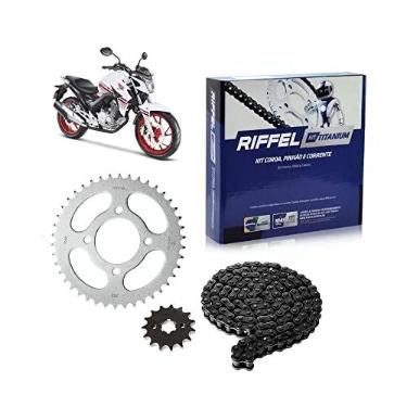 Imagem de Kit Cb Twister 250 (16 , 18) 40Z X 13Z Com Corrente 520H X 110L , Titanium (1045) , Riffel