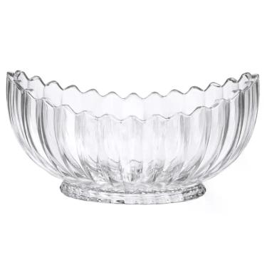 Imagem de Fruteira Lux Oval Centro de Mesa Vidro Clear Multiuso Decorativo Mesa 