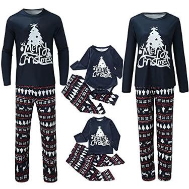 Imagem de Conjuntos de pijamas de Natal para a família 2023 Conjunto de pijamas de Natal para o Natal, W 01, GG