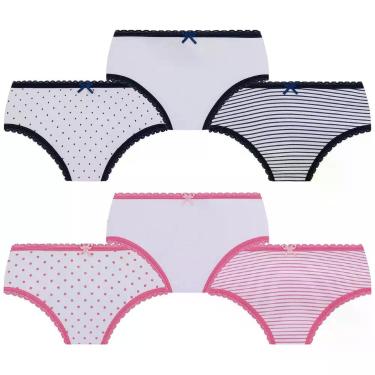 Imagem de Kit 6 Calcinha Lobinha Infantil Kids Lupo Algodão Estampada - P, Preta