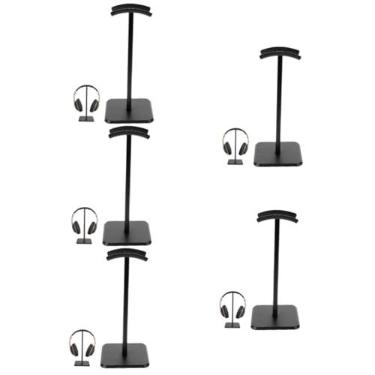 Imagem de OSALADI Suporte De Fone De Ouvido De Metal 5 Peças Cabide De Mesa Suporte De Metal Suporte Para Fones De Ouvido Acessórios De Configuração De Jogos Suporte De Fone De Ouvido Para