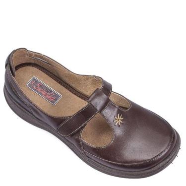 Imagem de Sapato Boneca Retro Feminino Couro Conforto Dia a Dia - Serella, 36