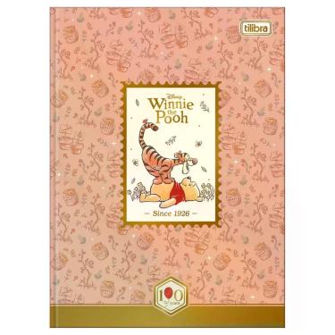 Imagem de Caderno Colegial Brochura Capa Dura Ursinho Pooh Folhas Decoradas Supe