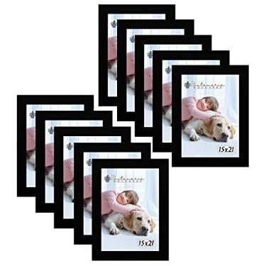 Imagem de Kit 10 Molduras Porta Retrato 15X21 Preto