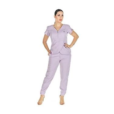 Imagem de VM Jalecos e Acessorios - Conjunto Scrub Transpassado Feminino Lavanda - Tamanho P