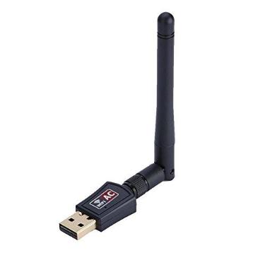 Imagem de Adaptador USB WiFi AC600 para PC, adaptador de rede sem fio para desktop com 2,4 GHz, dongle Wi-Fi de 5 GHz com antena para laptop compatível com Windows XP/7/8/10, Linux, Mac