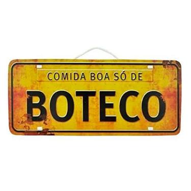Imagem de Placa de Carro Decorativa em Madeira - Comida Boa Só de Boteco