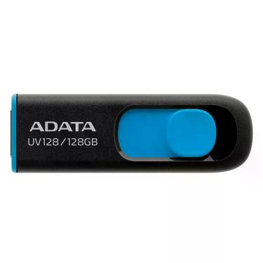 Imagem de Pen Drive 128GB Adata AUV128, USB 3.2, Preto e Azul - AUV128-128G-RBE