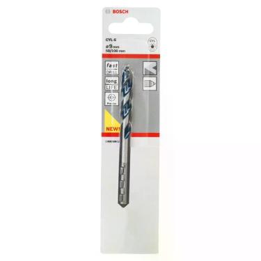 Imagem de Broca para Concreto Cyl-5 Ø9 X 50 X 100 mm com Haste Power Grip e Corpo de Duas Espirais Cinza Bosch
