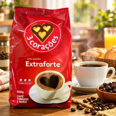 Imagem de Cafe 3 coracoes almofada 500g extra forte - 3 Corações