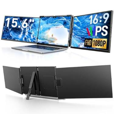 Imagem de Dopesplay Extensor de tela de 15,6 polegadas para laptop, monitor portátil FHD 1080p IPS para laptop, monitor estendido triplo duplo compatível com laptops Windows, Mac, Android, Chrome de 13 a 17